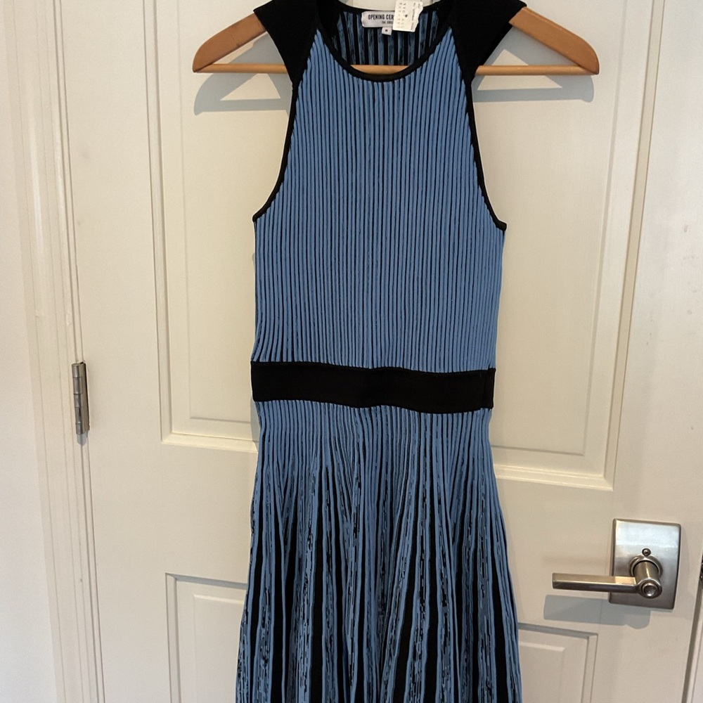 Opening Ceremony Black and Blue Midi Dress